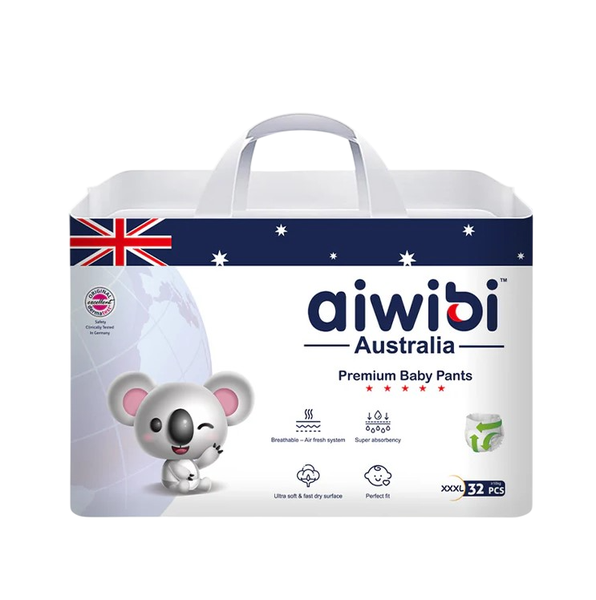 Aiwibi Comfy Guard Premium Natural Disposable Baby Pants Size 7 XXXL 32Pack
