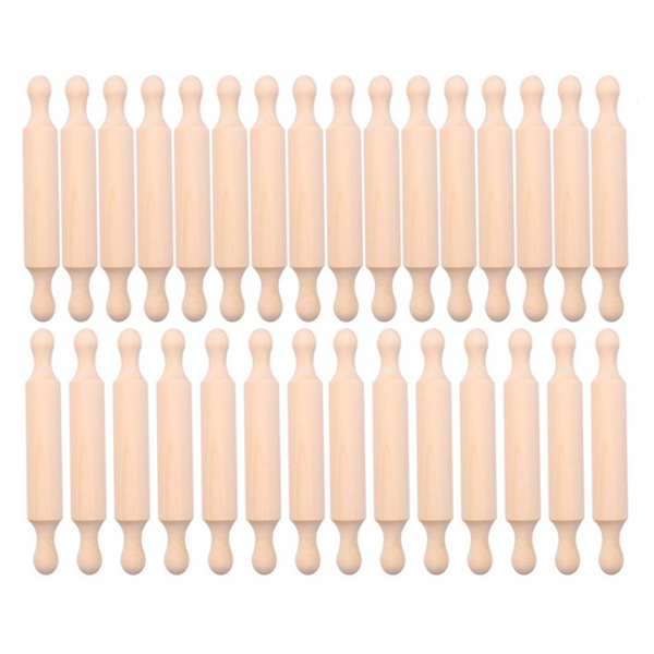 20 Pieces Wooden Mini Rolling Pin 6 Inches Long Kitchen Baking