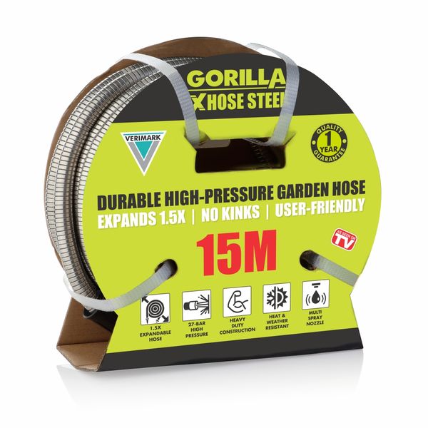 Gorilla X-Hose Steel 15m | High-Pressure Stainless ...