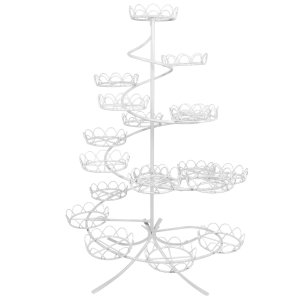 White Coated Wire Cupcake Stand (Holds 19)