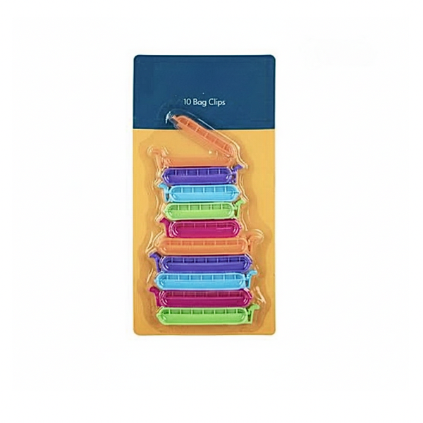 Pack of 10 MultI Colour Plastic Bag Sealers