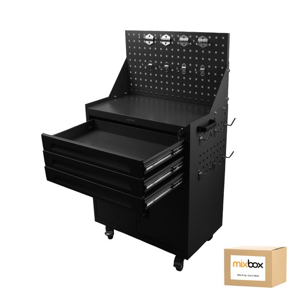 Mix Box Heavy Duty 3 Drawer Cart Tool Trolley Cart with Wheels Kit