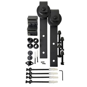 Trojan 100kg Black Top Hung Barn Door Slider Kit