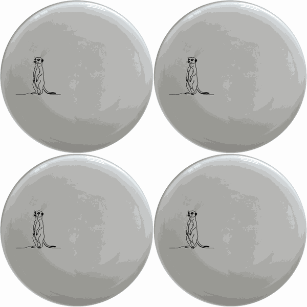 Meerkat Standing Hind Legs Side Plate Set of 4 - Range 1