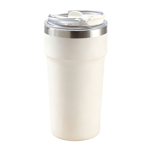 500 ml Stainless Steel Vacuum Insulated Tumbler with Lid - Cream