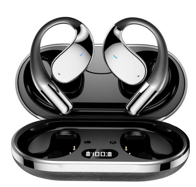 AI translation Bluetooth earphones(Black)-Android/iOS Compatible(1 Set)