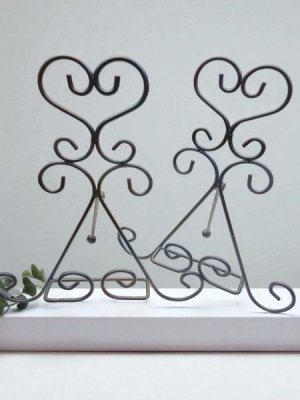 2 pice Scroll Frame Holder Black