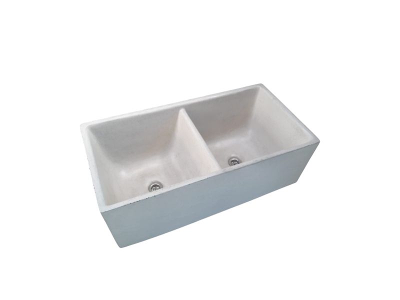 Large Ivory Double Concrete Kitchen Butler Basin 800x400x260MM