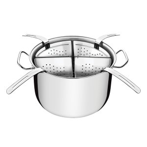 Tramontina 13.5Ltr (30cm) Stainless Steel Stock Pot with 4 Pasta Inserts