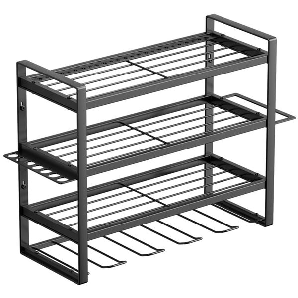 4-layer Power Tool Organizer Wall Mount Tool Storage,Cordless Drill Holder
