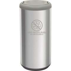 Tramontina 40L Stainless Steel Bin with Scotch Brite Finish and Grey Lid