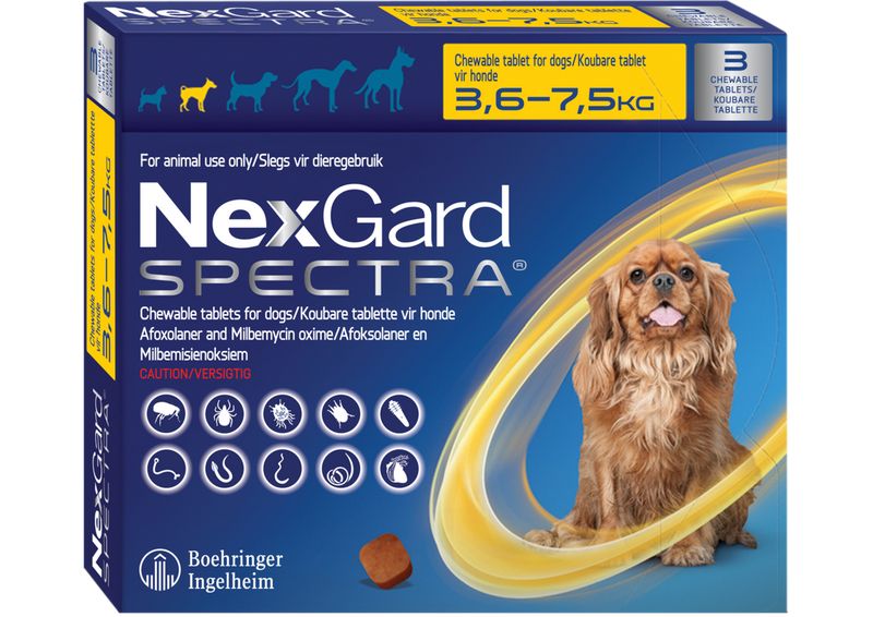 Nexgard Spectra Chewable Tablets for Dogs 3,6-7,5kg - 3 Tablets