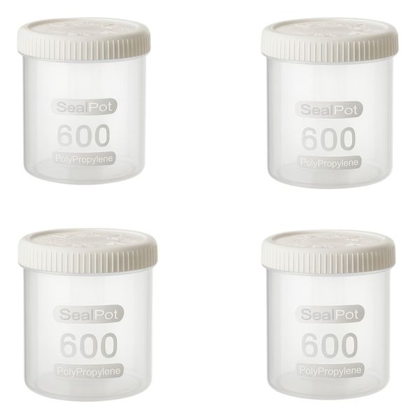 4 Pack - Airtight Food Storage Jar With Lid - Cream White