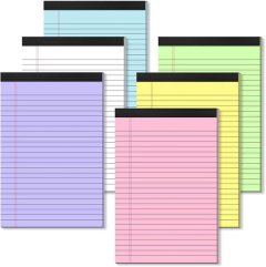 6-Pack A5 Tearable Notebook - Easy-Tear Pages,100 Sheets for Office &amp; Study