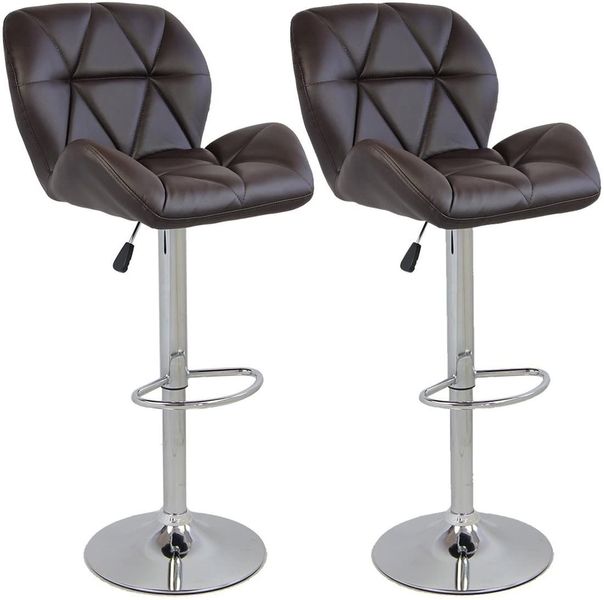 Bar / Kitchen Counter Modern Swivel Bar Stools - Set of 2 - Brown Colour