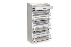 Fine Living 3 Tier Mirror Shoe Cabinet With Draw - Maple