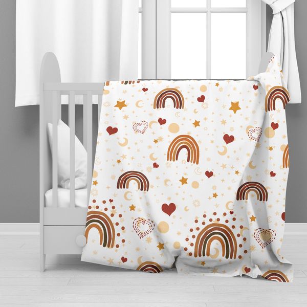 Rainbow Heart Minky Blanket
