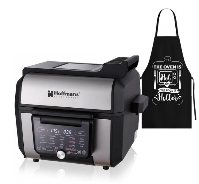 Hoffmans Grill MAXX 4-in-1 Multicooker |6L Air Fryer &amp; BBQ Grill with Apron