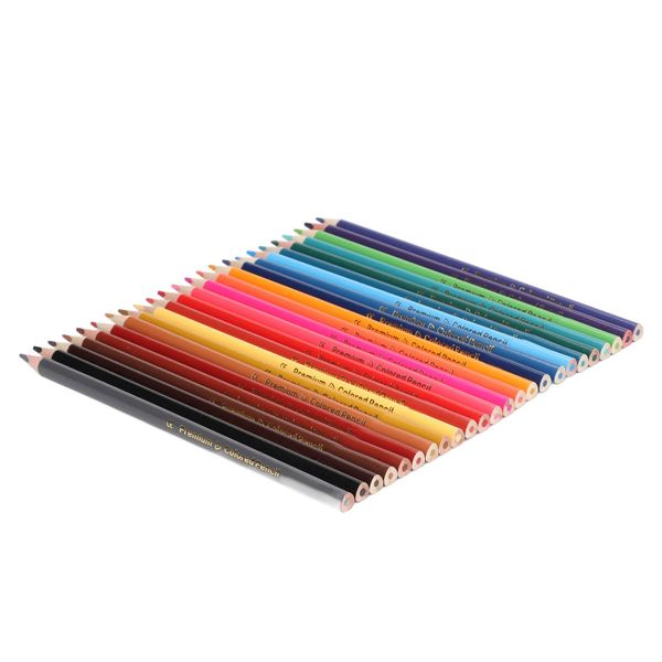 24Pcs Vibrant Colored Pencils for Sketching Art