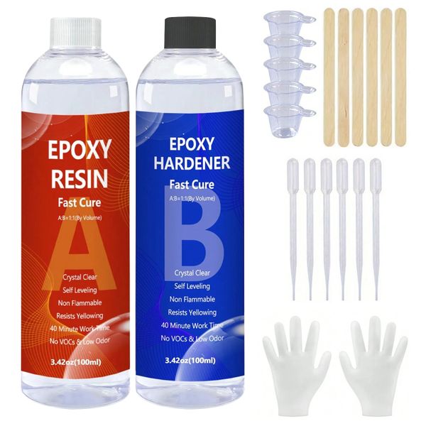 200ml Crystal Clear Epoxy Resin A &amp; B Hardener Kit