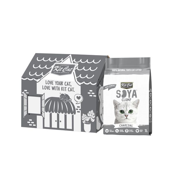Kit Cat Soya Clump Cat Litter - Soya Clump Charcoal Bulk Unit (6 x 7L)
