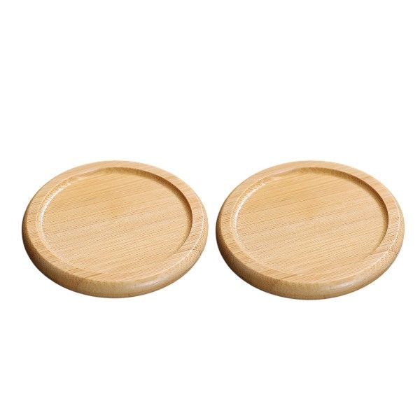 Bamboo Circle Coasters - Brown - 2 Pack