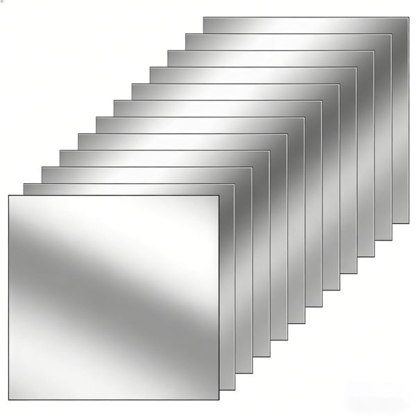 Wall Mirror Shatterproof Glass Self-Adhesive Mirror - Set of 12