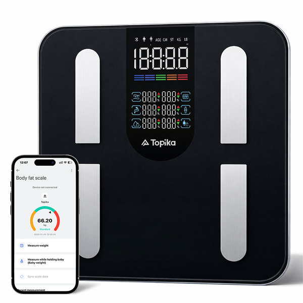 Topika Smart Bluetooth Body Fat Scale 25 Body Composition Metrics Detection