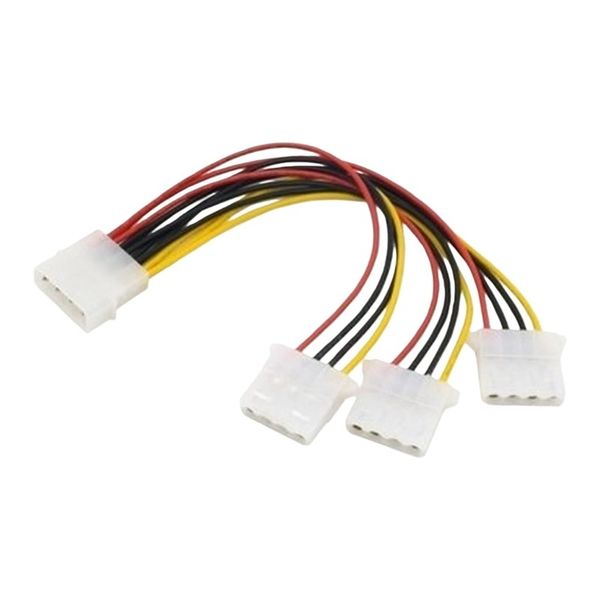 Molex 4-Pin IDE Power Splitter Cable - 3 Port Female Adapter