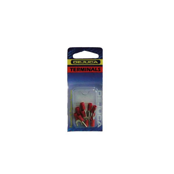 Dejuca - Terminal - 10 Piece - Spade - Red - 3mm - 5 Pack