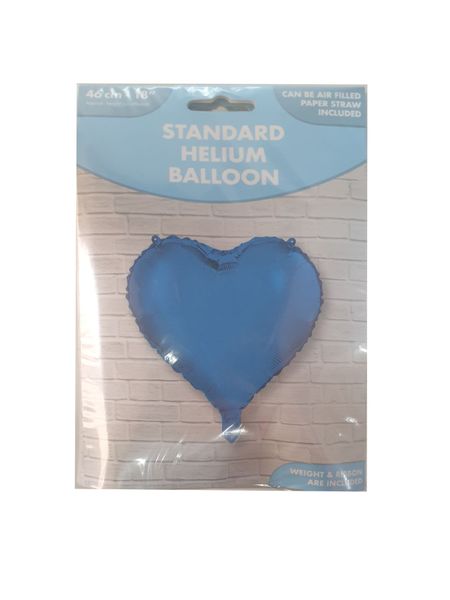 18 Inch Foil Blue Heart 5ctp