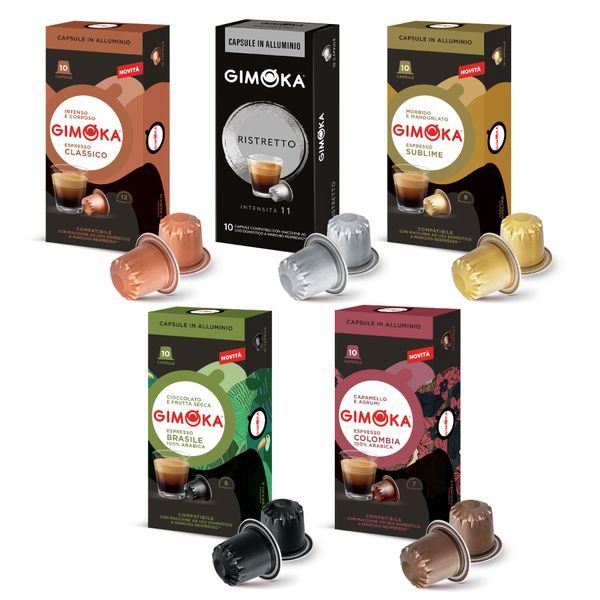 Gimoka Coffee Variety - 50 Nespresso Compatible Aluminium Capsules