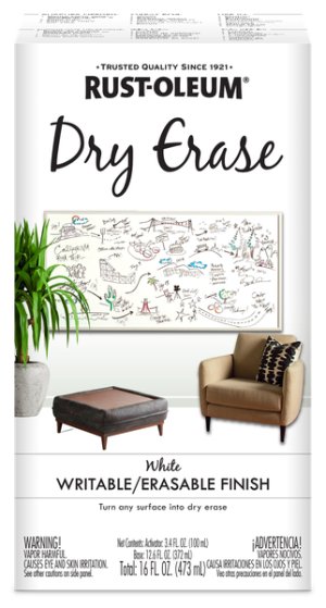 Rust-Oleum Dry Erase Gloss Paint White - 473ml