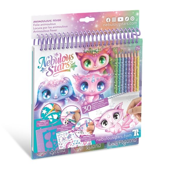 Nebulous Stars Animoulous Creative Sketchbook incl Stencils &amp; Pencils