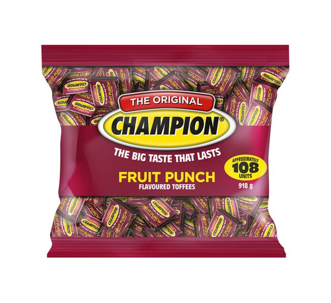 Champion Toffee - Fruit Punch Flavour 918g Sweet Chewy Candy
