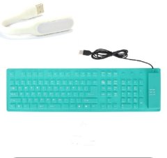 XF0610 USB Wired Soft Silicone Flexible Waterproof Keyboard with USB Light