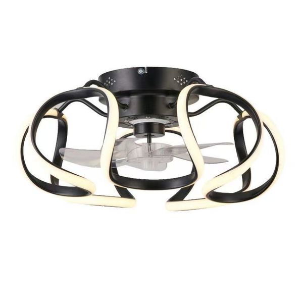 Satin Chrome Retractable Ceiling Fan with LED Light &amp; Remote - FS45-M01