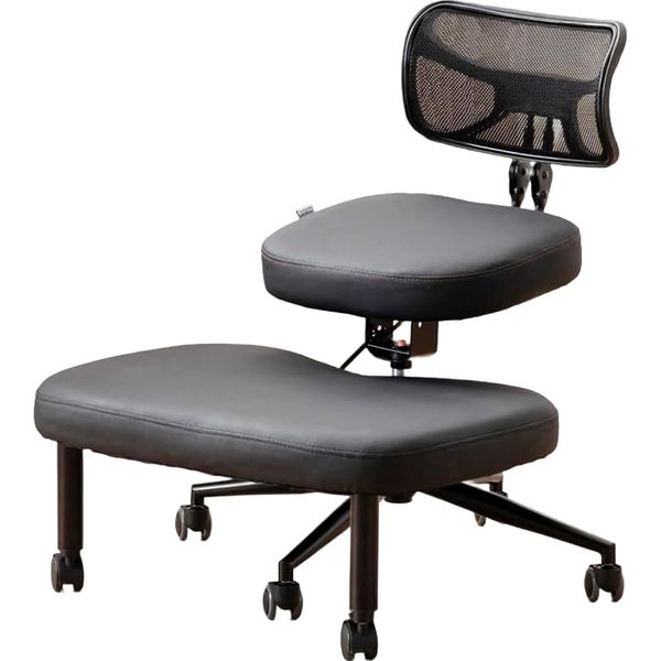 Cross Legged Office Chair Meditaion Ergonomic Ajustable Lumbar with Wheels