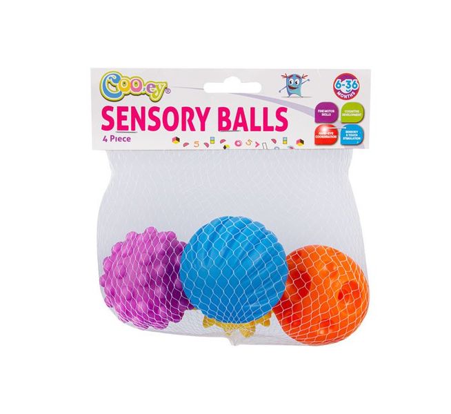 Baby Toy Educational Play/Learn Sensory Ball 4 Pieces Per Pack (3 Pack)