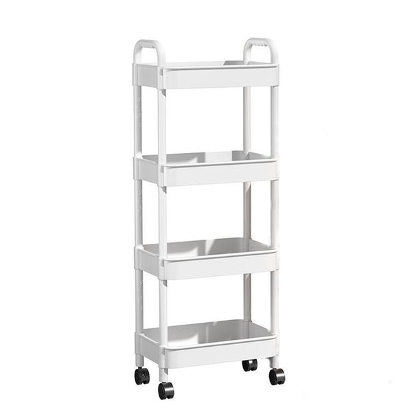 Kitchen Floor-Standing Storage Rack, Four-Layer Movable Storage Rack