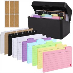 Index Card Holder Set Index Box with 230 Assorted Flashcards