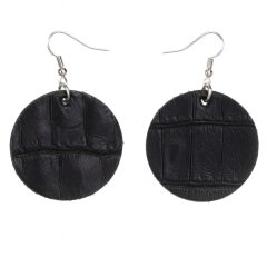 Nile Crocodile Leather Earrings - Circle Shape - Crocero Line