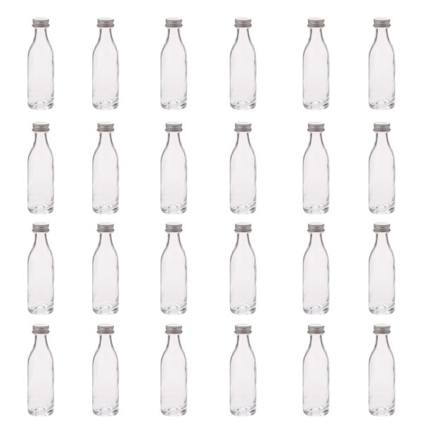 24 Pack Consol Glass Spirit Bottles 50ml with Screw Caps