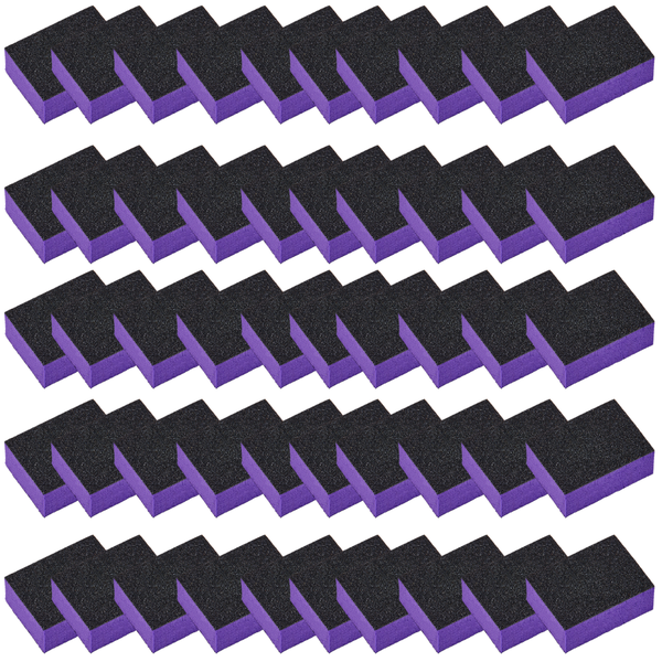 Mellon Moon Mini Nail Buffer Block 80/80 Grit -50 Piece (Purple)