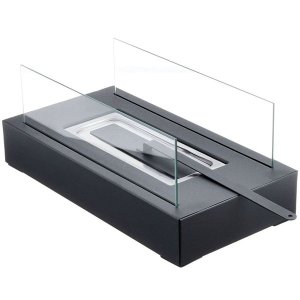 Bio Ethanol Tabletop Mini Fireplace Set - Rectangular Fire Pit 35x18cm