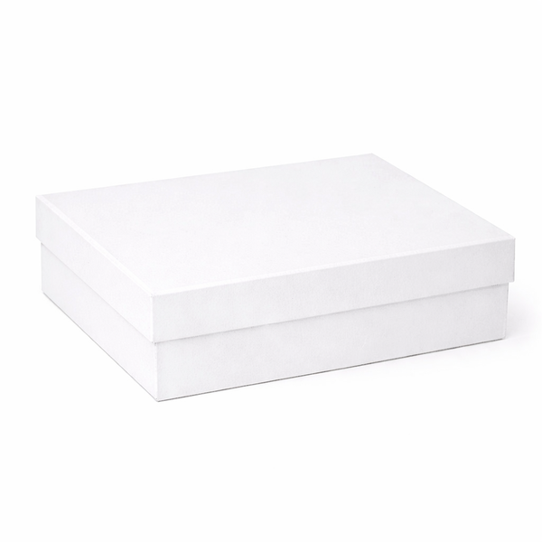 23cm - Rectangular Cardboard Gift Box - White