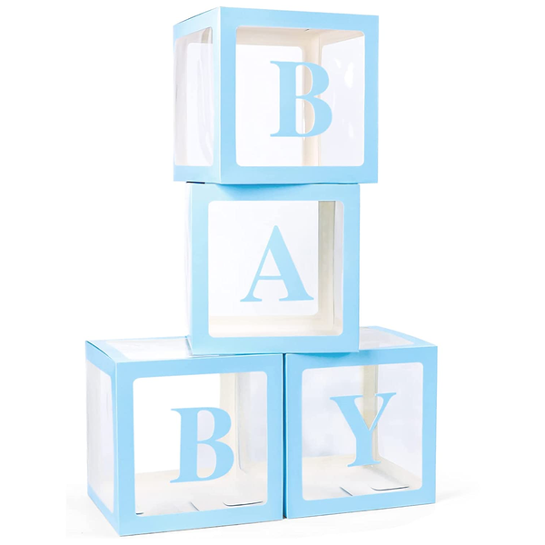 Blue Baby Letter Decorations Boxes - Baby Showers &amp; Birthday Parties