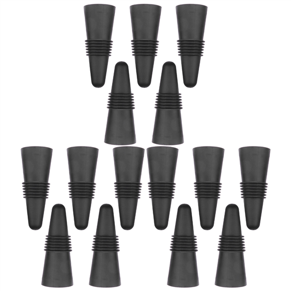 (Set Of 5) Silicone Wine Bottle And Beverage Bottle Stoppers Black