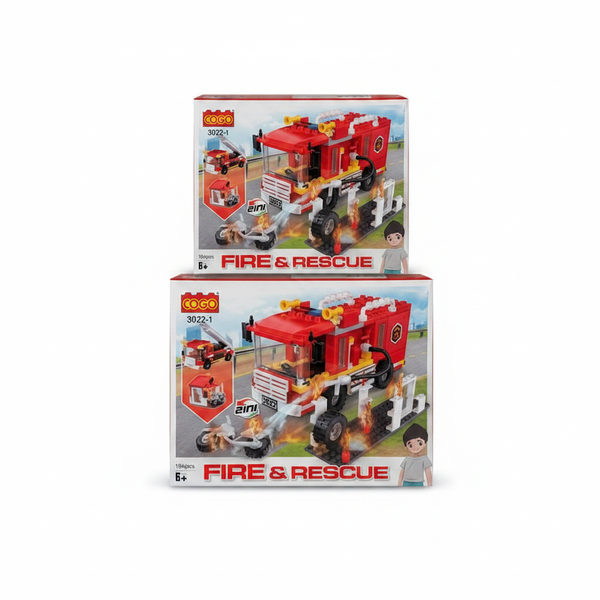 Cogo Building Blocks Fire Set - 184 Piece Construction Toy for - 2 Pack