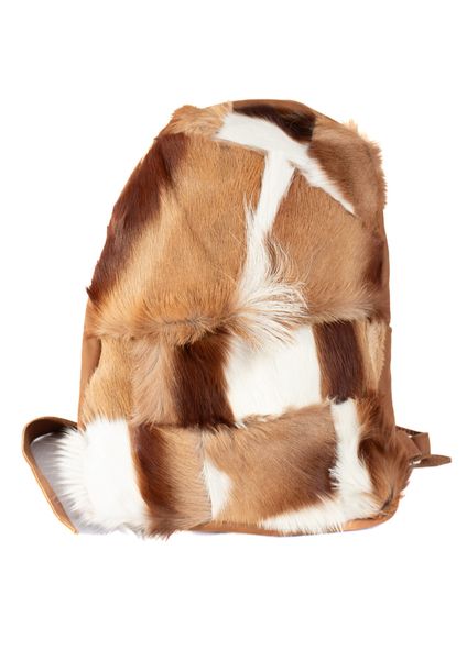 Medium Leather Backpack - Springbok Front